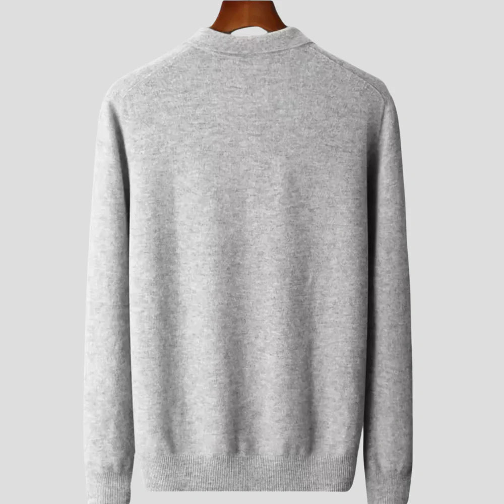 Men’s Elegant Sweater – Button-Up Collar & Minimalist Design