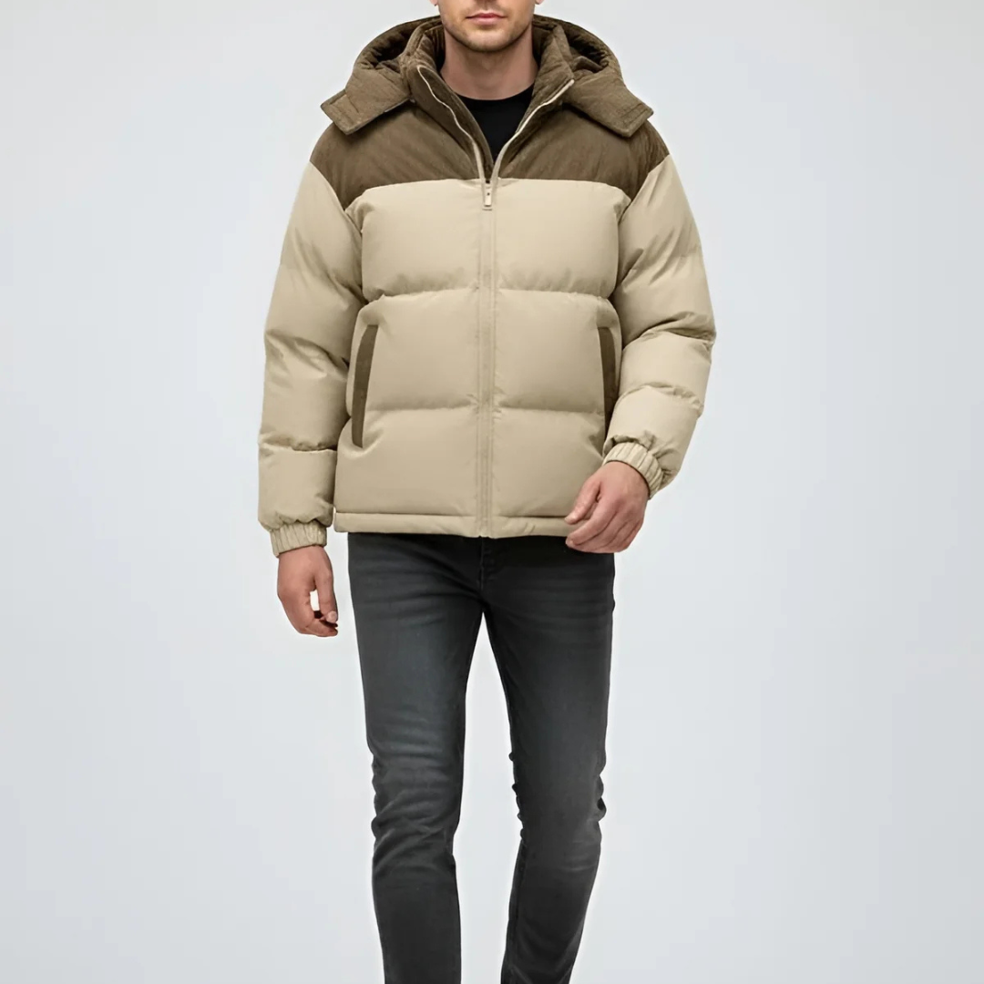 Men’s Puffer Jacket – Textured Detail & Modern Warmth
