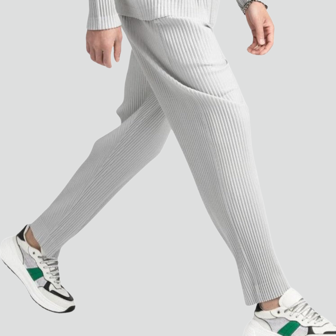 Men’s Elegant Pants – Refined Ribbed Texture & Contemporary Fit