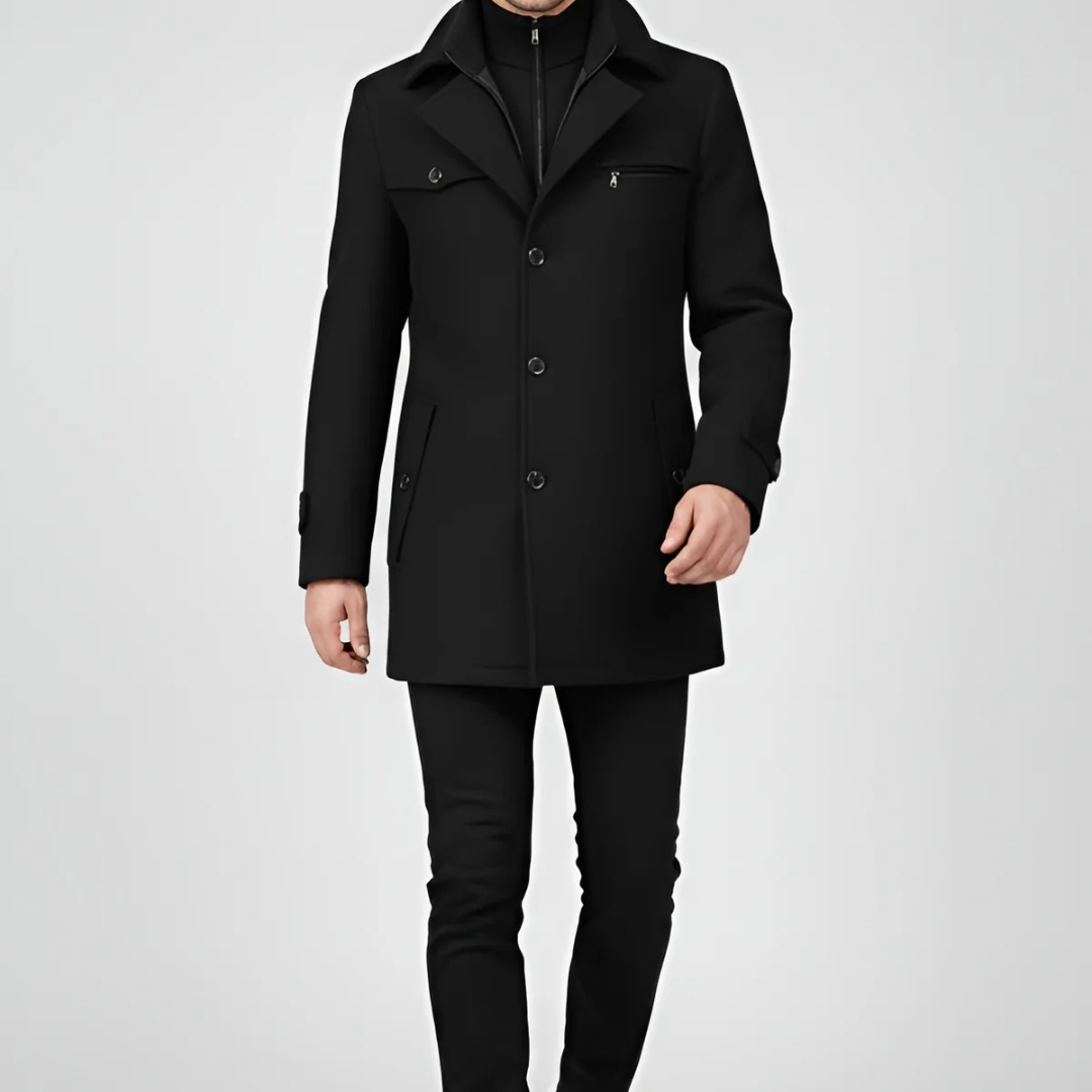 Men’s Elegant Peacoat – Refined Cut & Contemporary Warmth