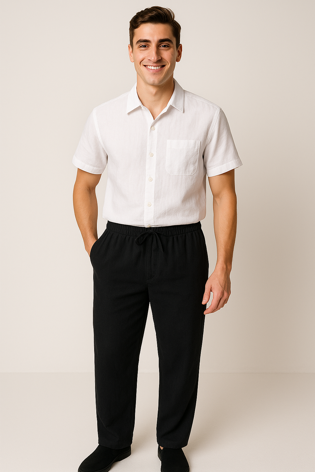 Formal Men's Summer Set White-Black