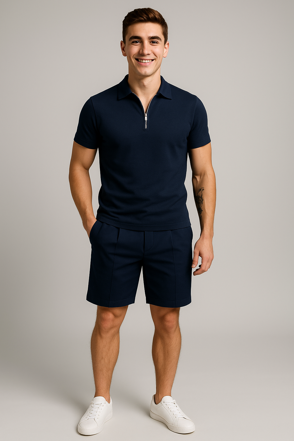 Men’s Polo and Shorts Summer Set Dark Blue