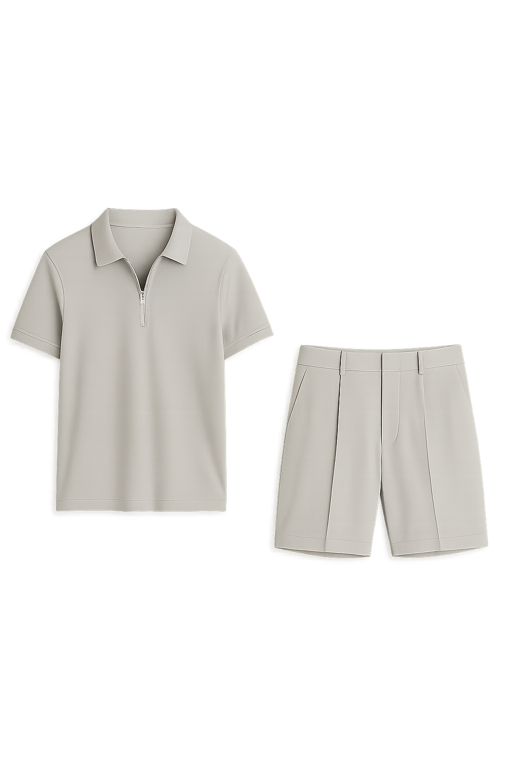 Men’s Polo and Shorts Summer Set Gray