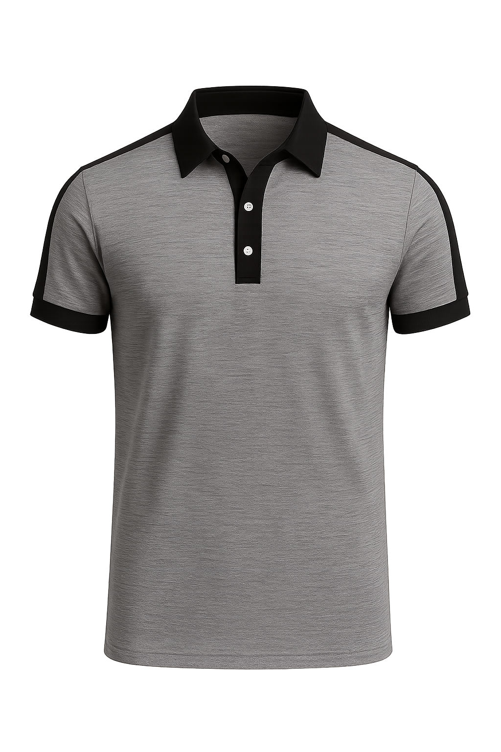 Elegant Men’s Short Sleeve Business Polo Shirt – Gray