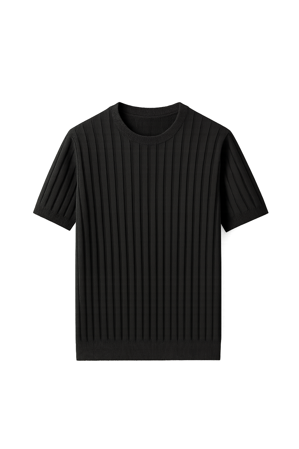 Classic Men's Short Sleeve Knit T-Shirt – Black