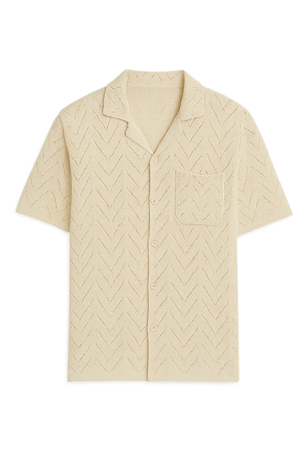 Modern Men's Short Sleeve Shirt with Buttoned Collar – Khaki