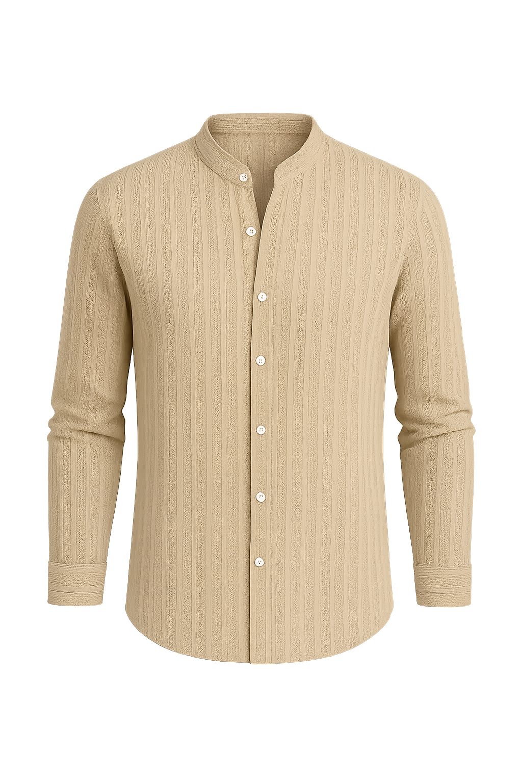 Elegant Men's Short Sleeve Shirt – Beige