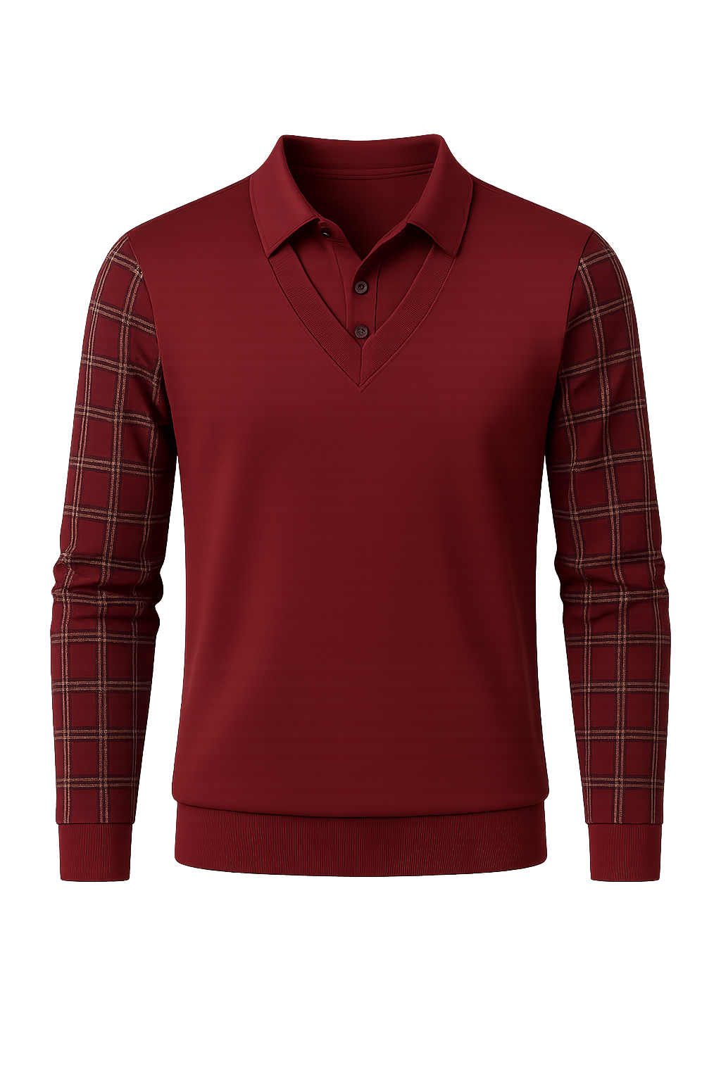 Vintage Men’s Long Sleeve Polo Shirt – Red
