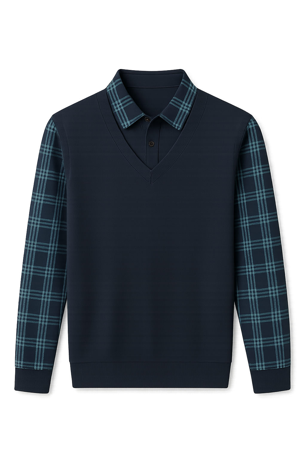 Vintage Men’s Long Sleeve Polo Shirt – Navy