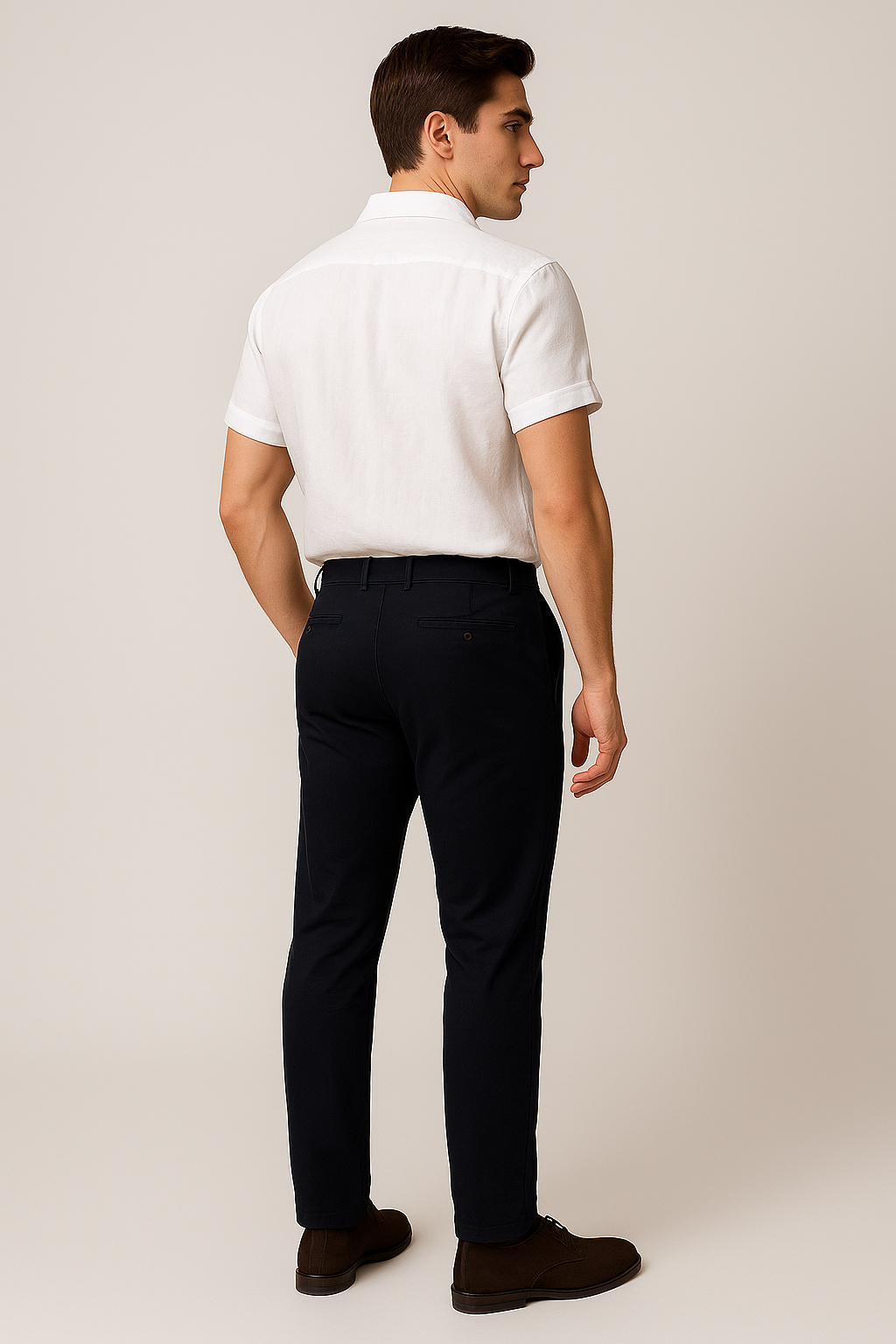 Classic Summer Men’s Linen Polo Shirt – White