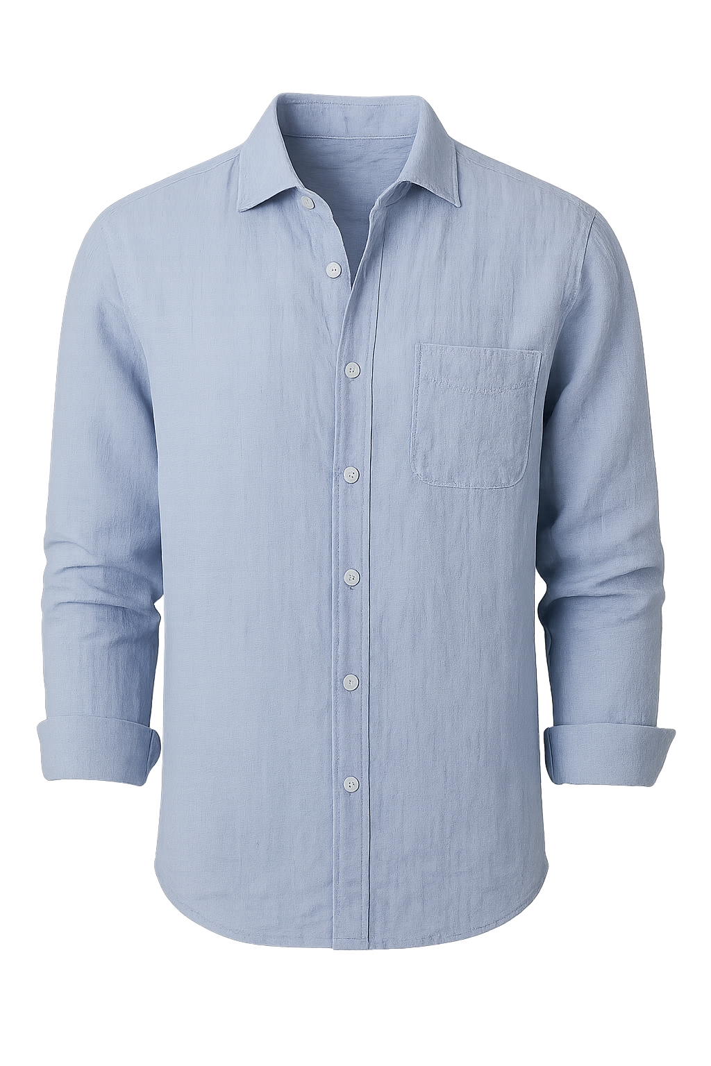 Modern Men’s Linen Summer Shirt – Light Blue