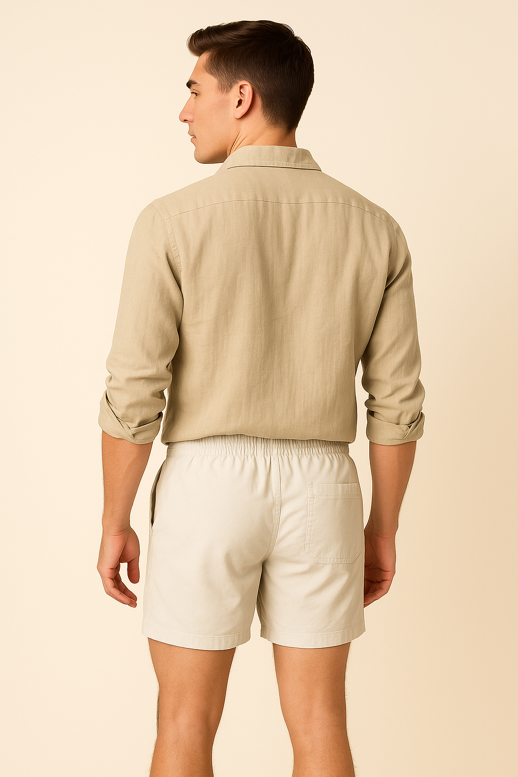 Modern Men’s Linen Summer Shirt – Beige