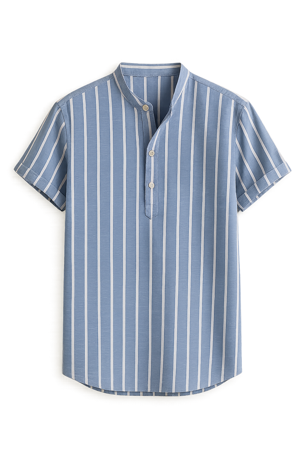 Men’s Striped Polo Shirt-Hybrid – Casual Elegance with Shirt Collar Blue