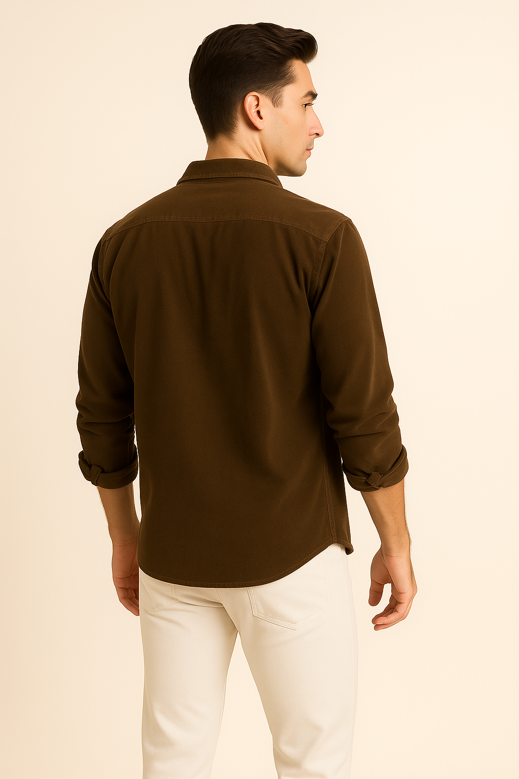 Men’s Retro Corduroy Shirt – Brown