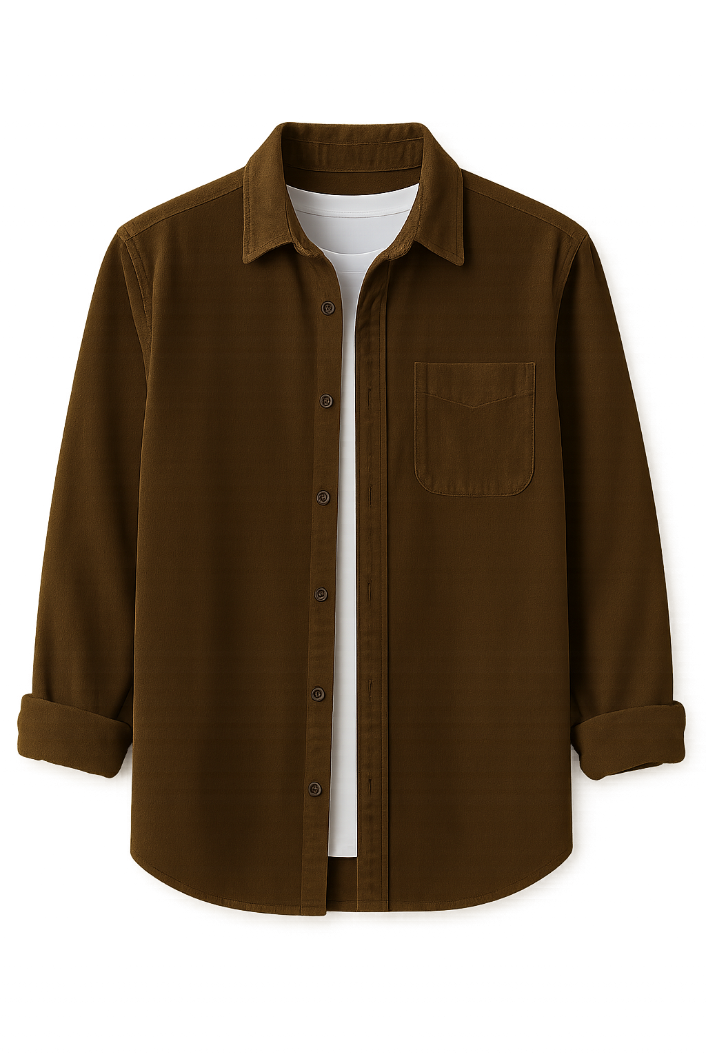 Men’s Retro Corduroy Shirt – Brown