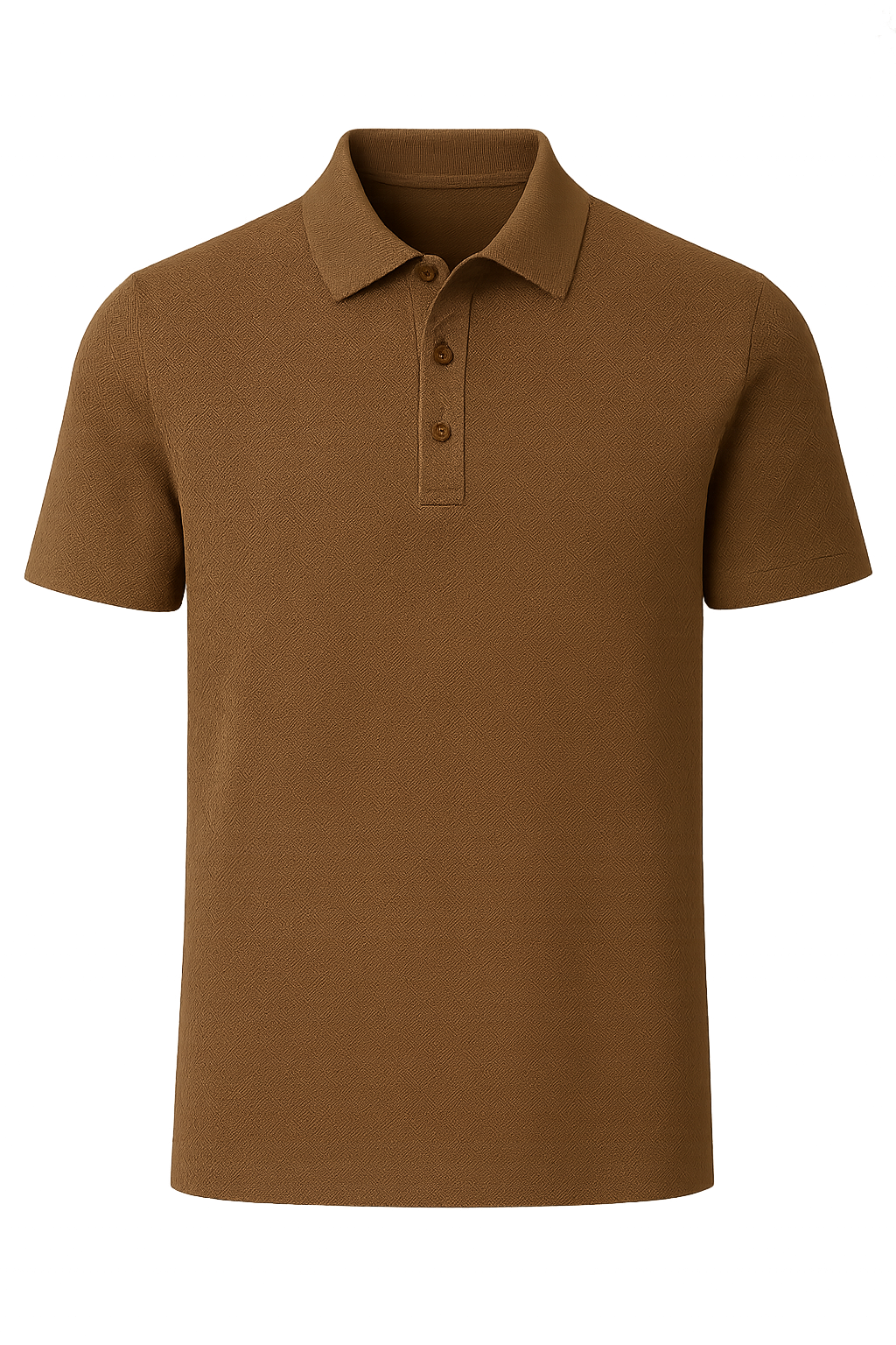Elegant Men’s Silk Polo Shirt – Brown