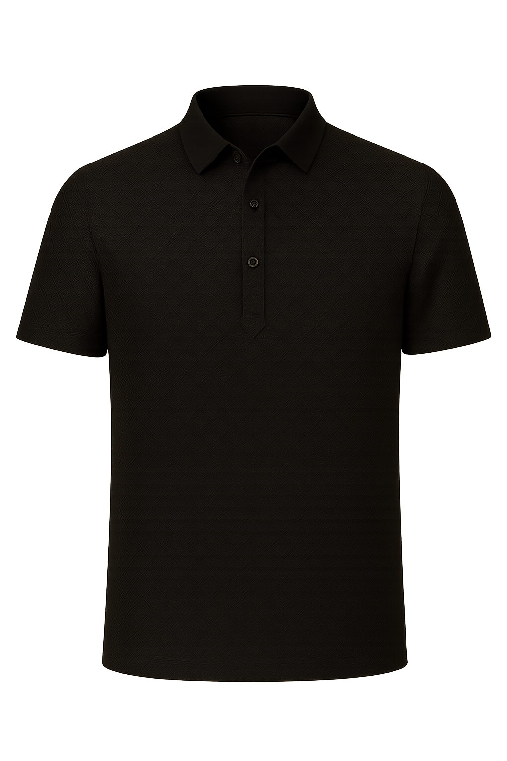 Elegant Men’s Silk Polo Shirt – Black