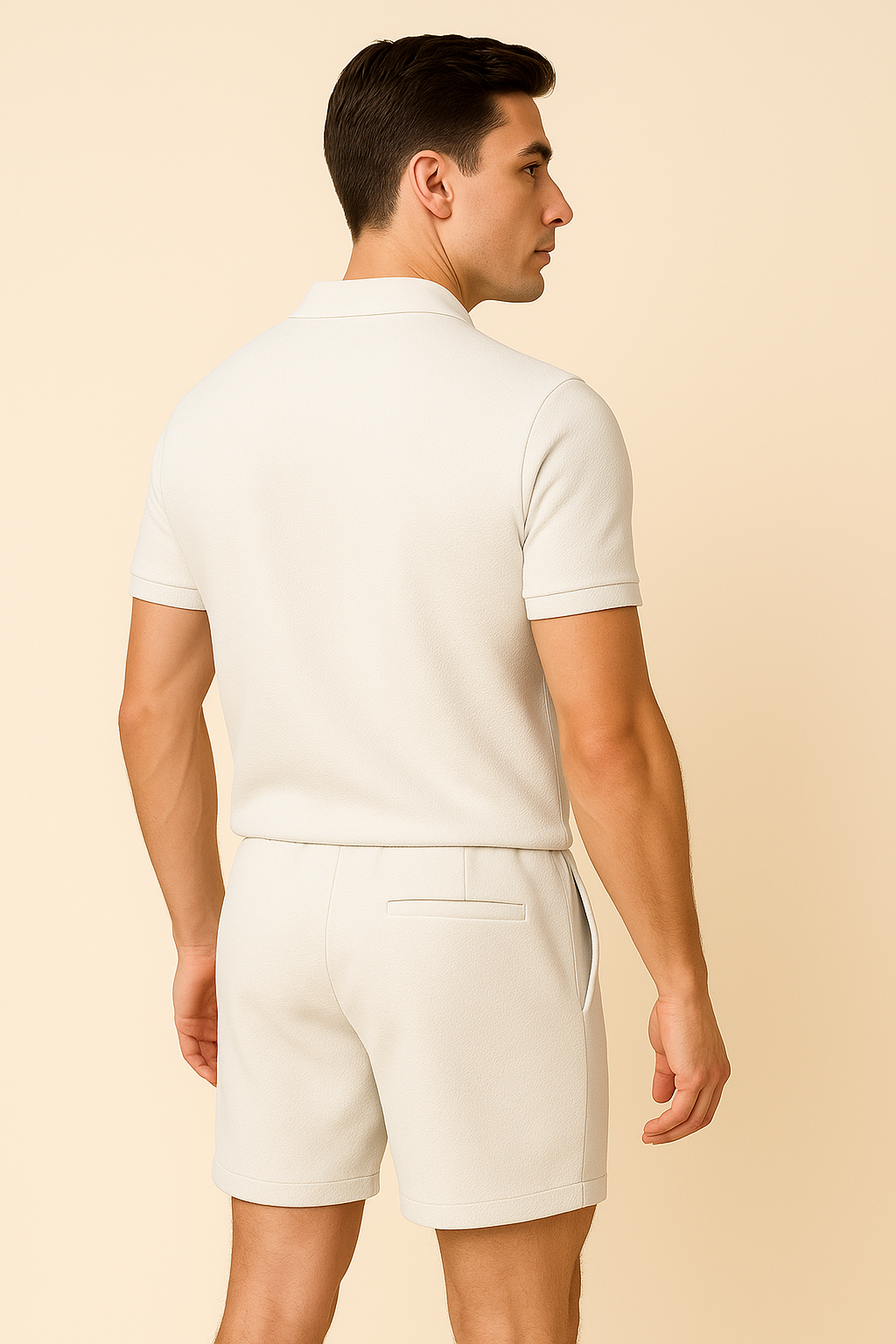 Trendy Summer Men's Casual Set – White