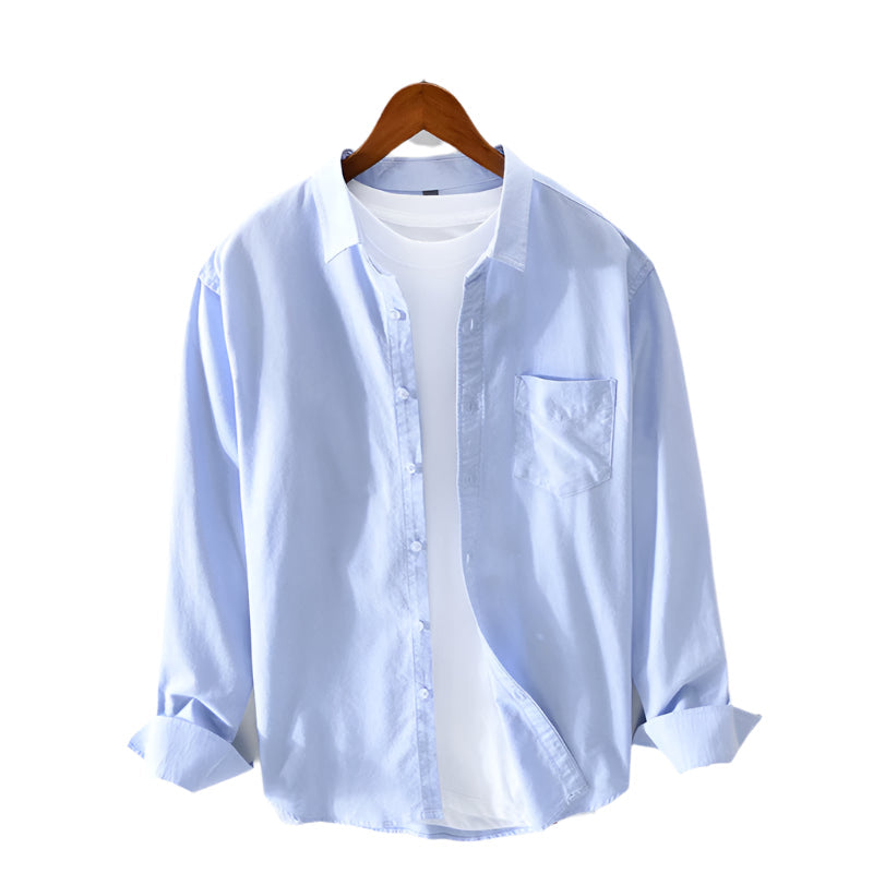 Elegant All Season Men’s Oxford Shirt – Light Blue
