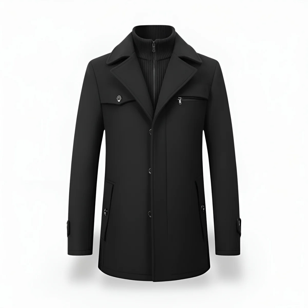 Men’s Elegant Peacoat – Refined Cut & Contemporary Warmth