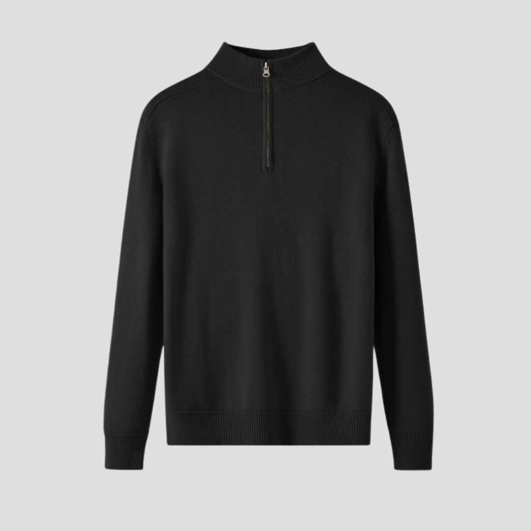 Men’s Minimalistic Sweater – Clean Zip Detail & Modern Everyday Layer