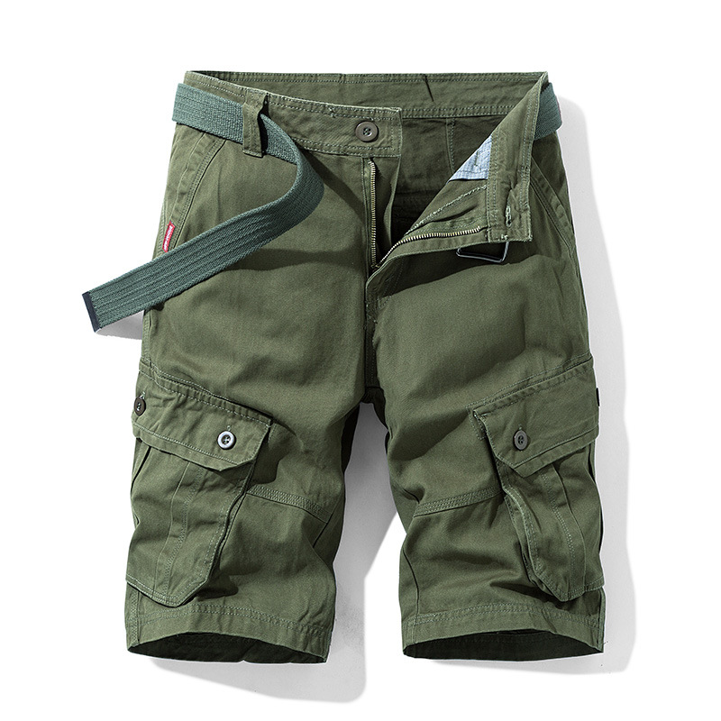Casual Men's Multi-Pocket Cargo Shorts - Green