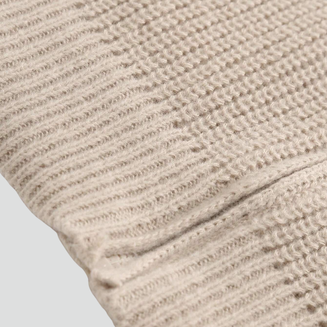 Men’s Turtleneck Zip-Up Sweater – Ribbed Texture & Modern Relaxed Fit