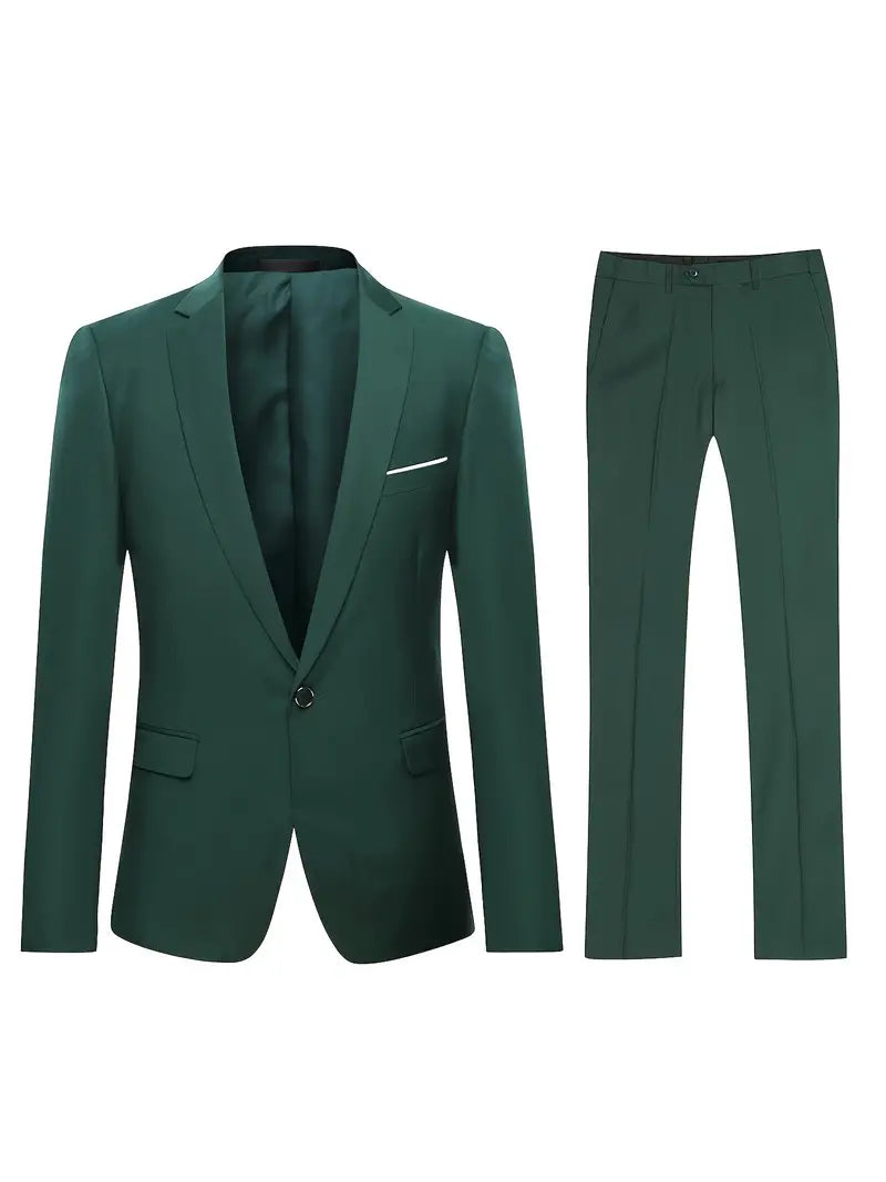 Classic Men’s Business Suit – Green