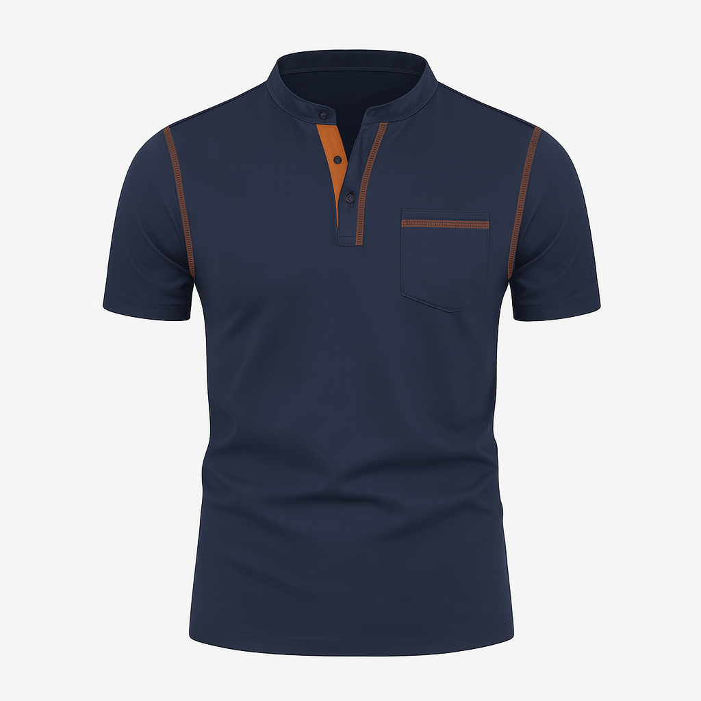 Elegant Smart-Casual Men's Polo – Dark Blue