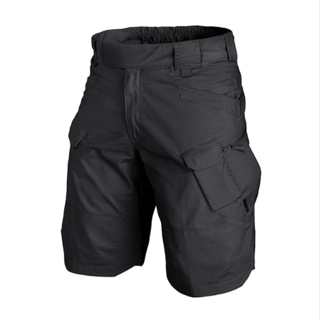 Casual Men's Multi-Pocket Cargo Shorts - Black