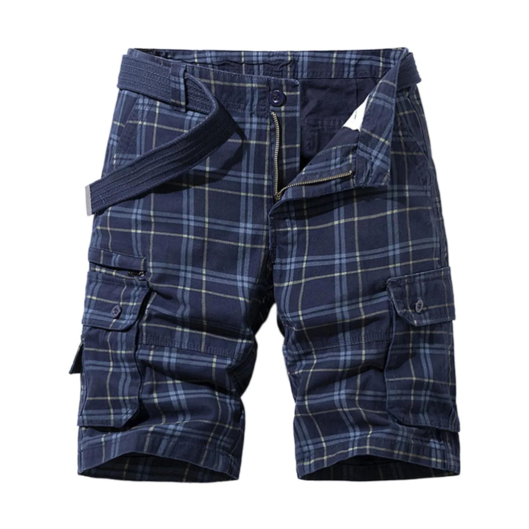 Classic Men's Striped Cargo Shorts - Blue