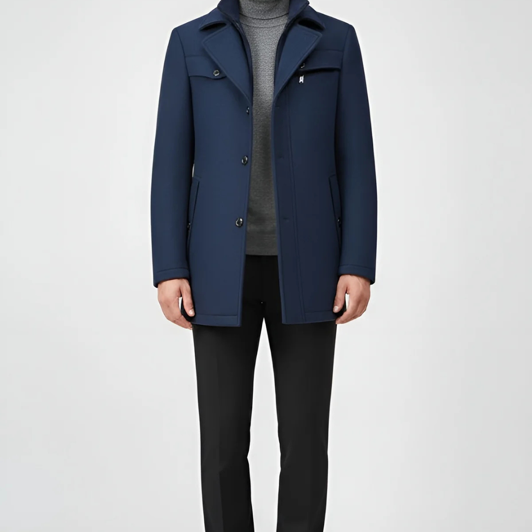 Men’s Elegant Peacoat – Refined Cut & Contemporary Warmth