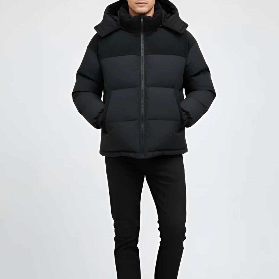 Men’s Puffer Jacket – Textured Detail & Modern Warmth