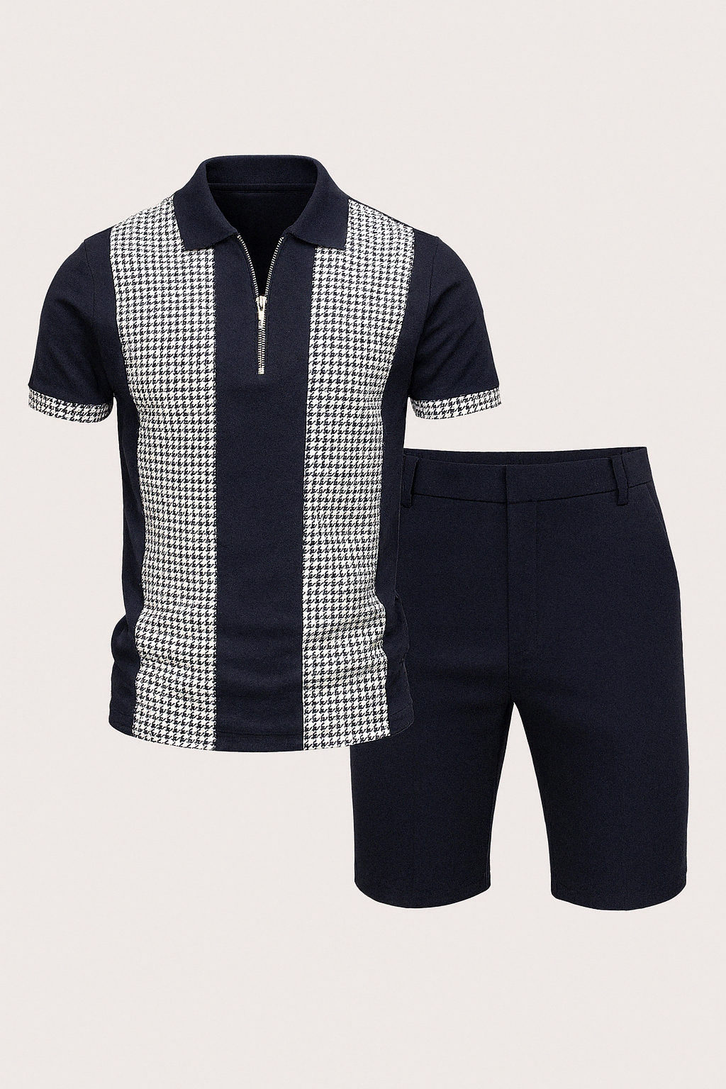 Stylish Men's Set for Summer Blue-striped