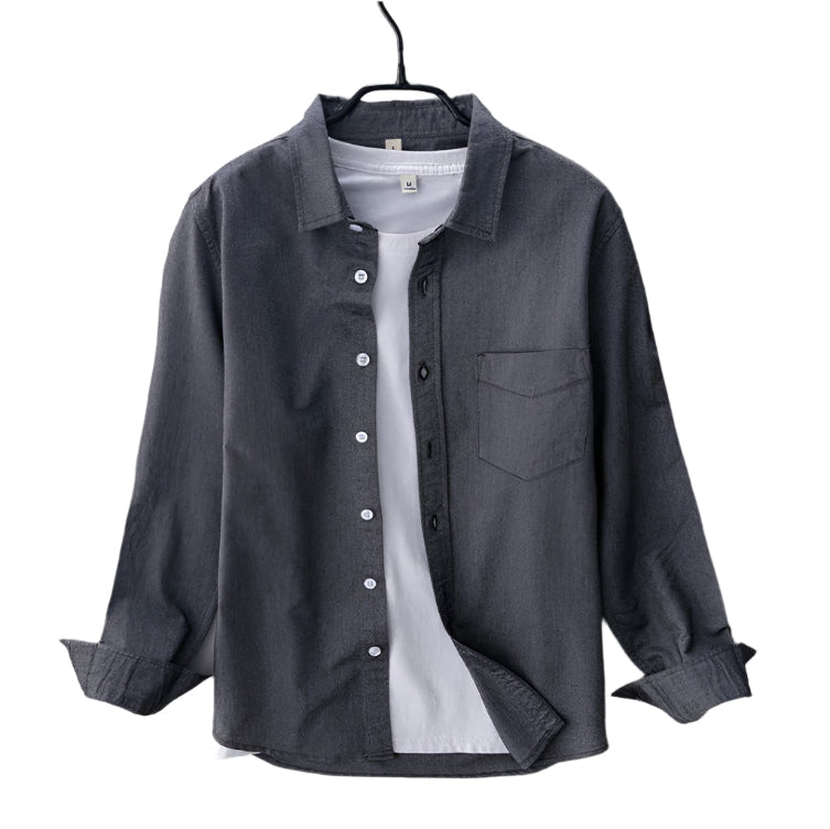 Elegant All Season Men’s Oxford Shirt – Black