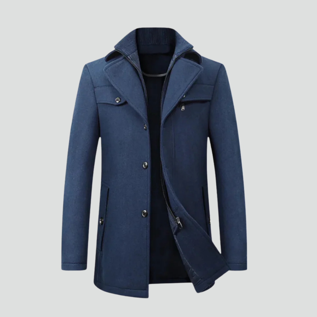 Men’s Elegant Peacoat – Refined Cut & Contemporary Warmth