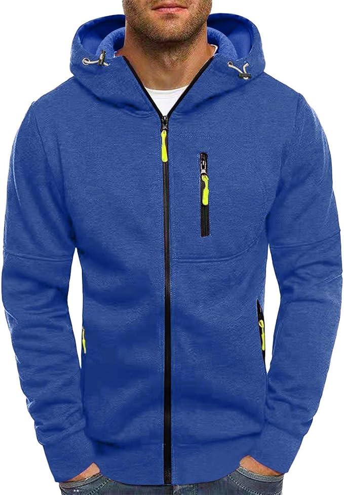 Men's Classic Hoodie with Zipper - Blue