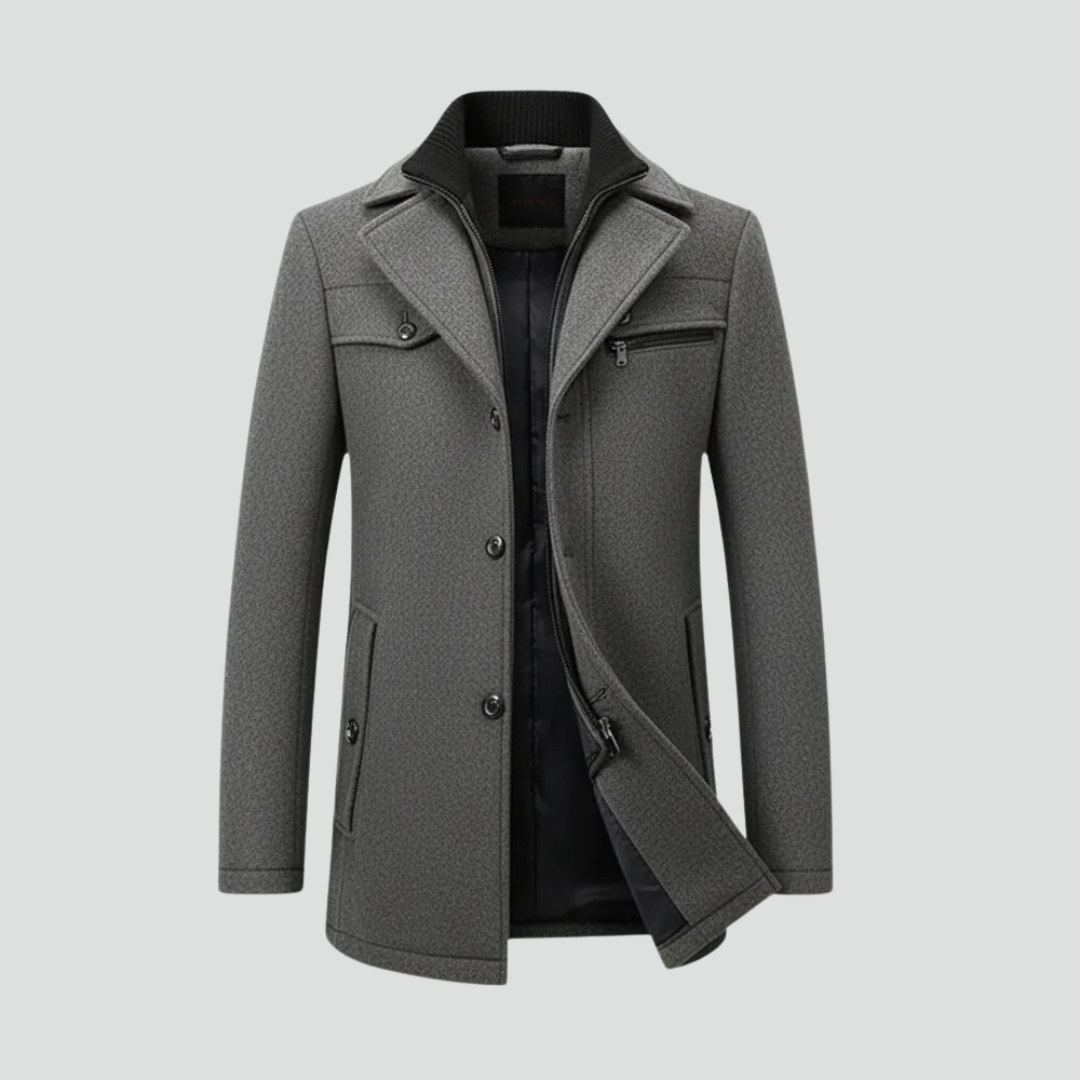 Men’s Elegant Peacoat – Refined Cut & Contemporary Warmth