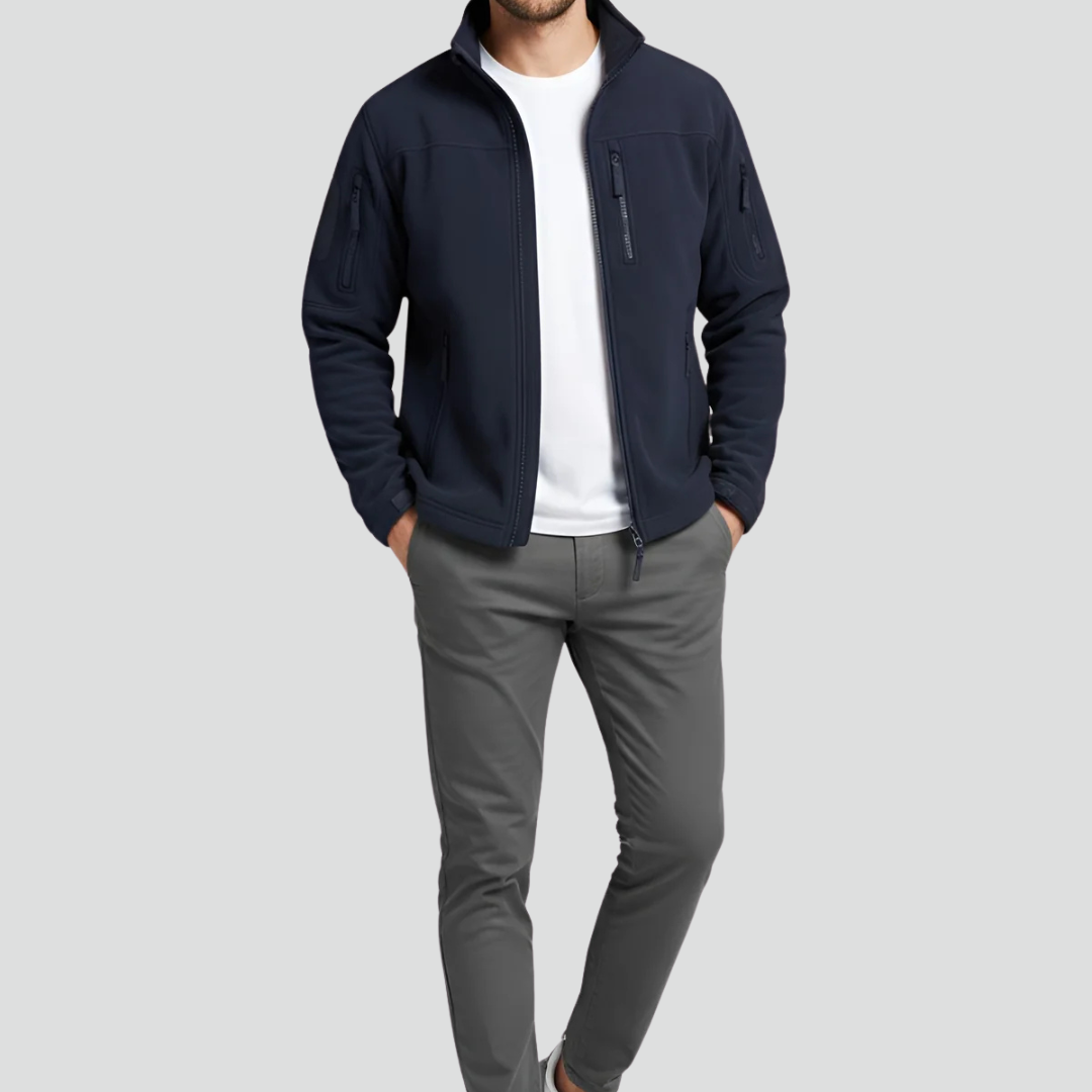 Men’s Casual Fleece Jacket – Versatile Design & Practical Function