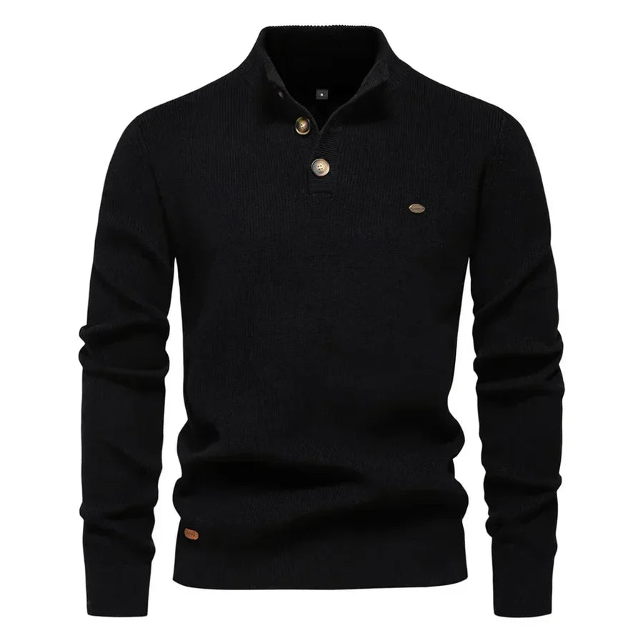Men's Modern Style Body Fit Sweater - Black