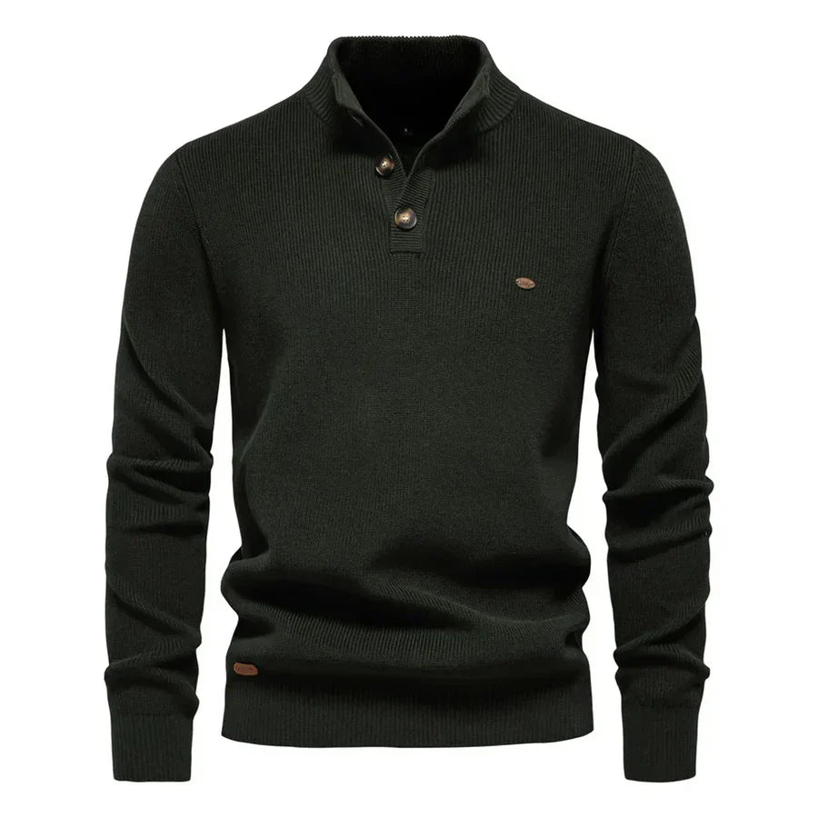 Men's Modern Style Body Fit Sweater - Dark Green