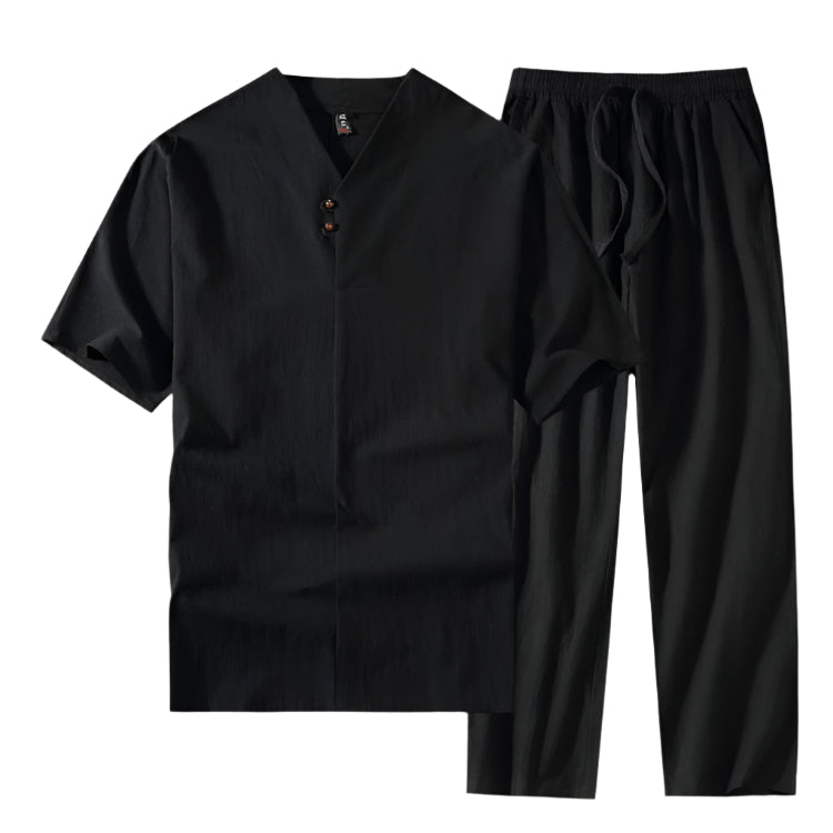Modern Men's Casual Outfit Set - Black