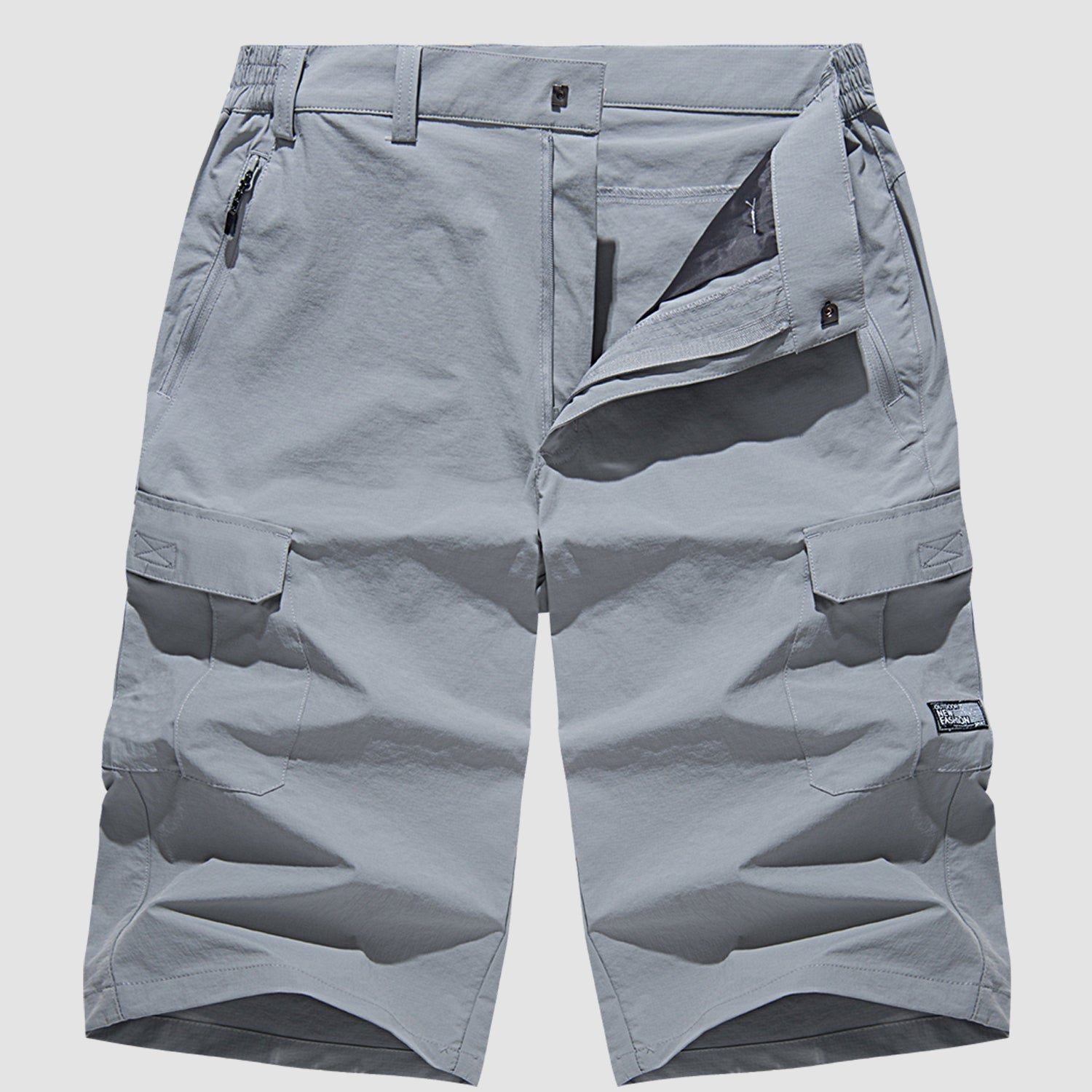 Casual Men's Multi-Pocket Cargo Shorts - Light Gray