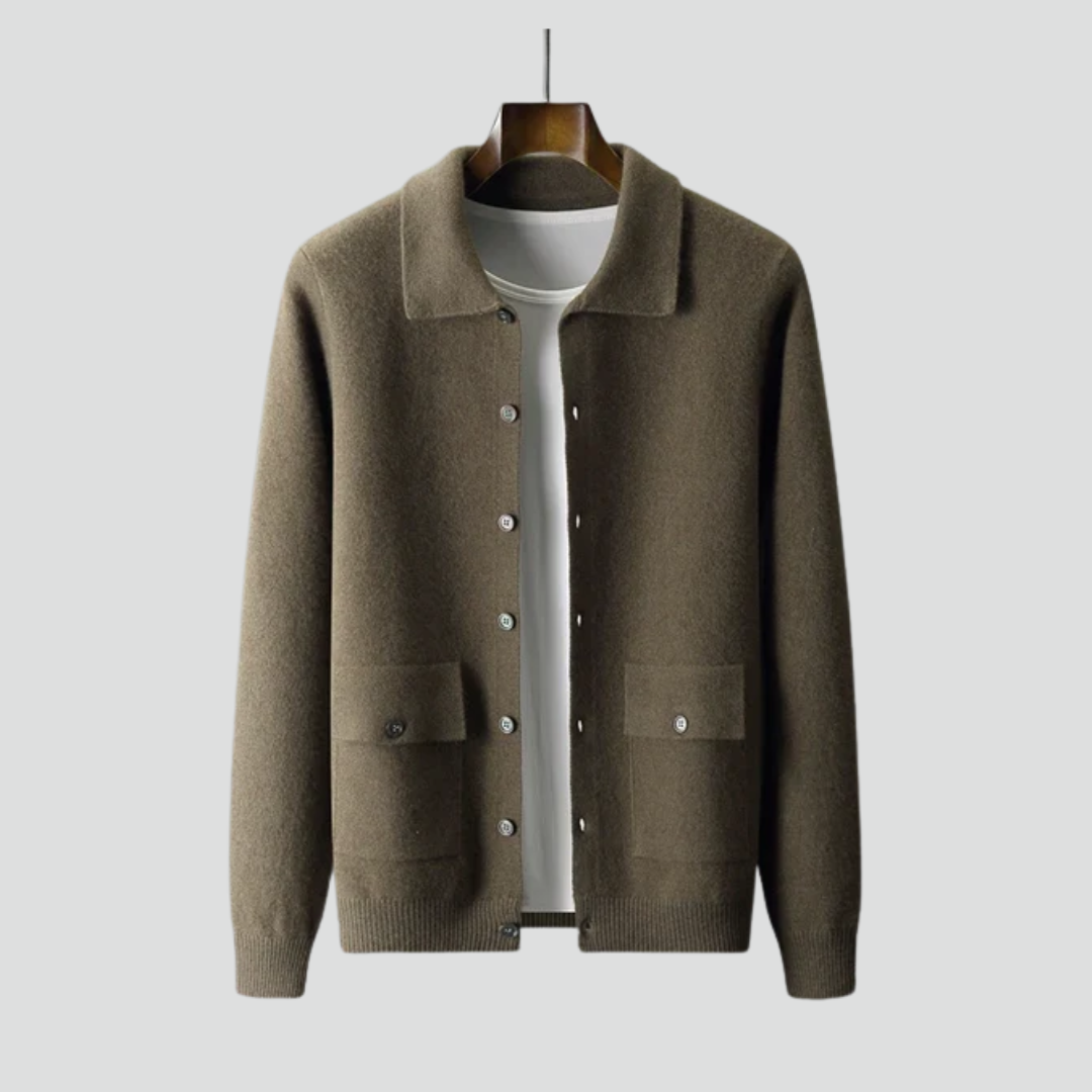 Men’s Button-Up Knit Cardigan – Classic Design & Everyday Layer