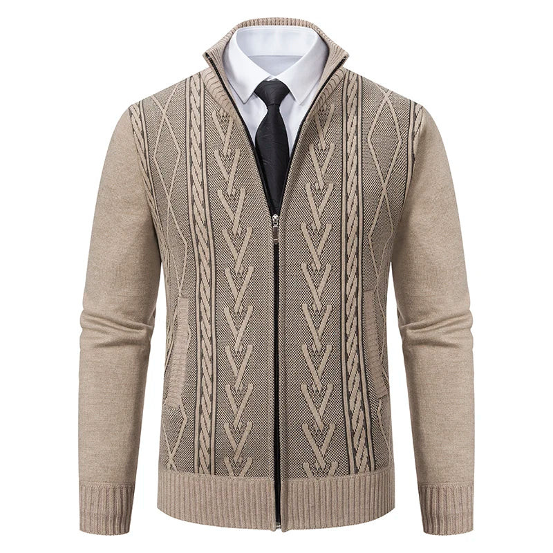 Men’s Classic Cable Knit Zip Cardigan
