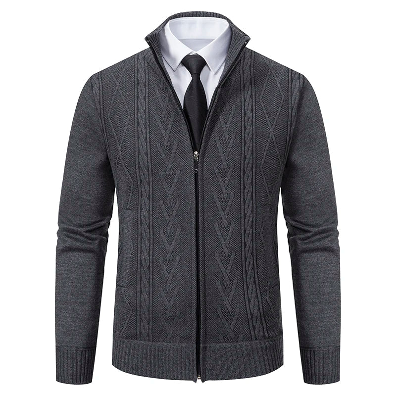 Men’s Classic Cable Knit Zip Cardigan