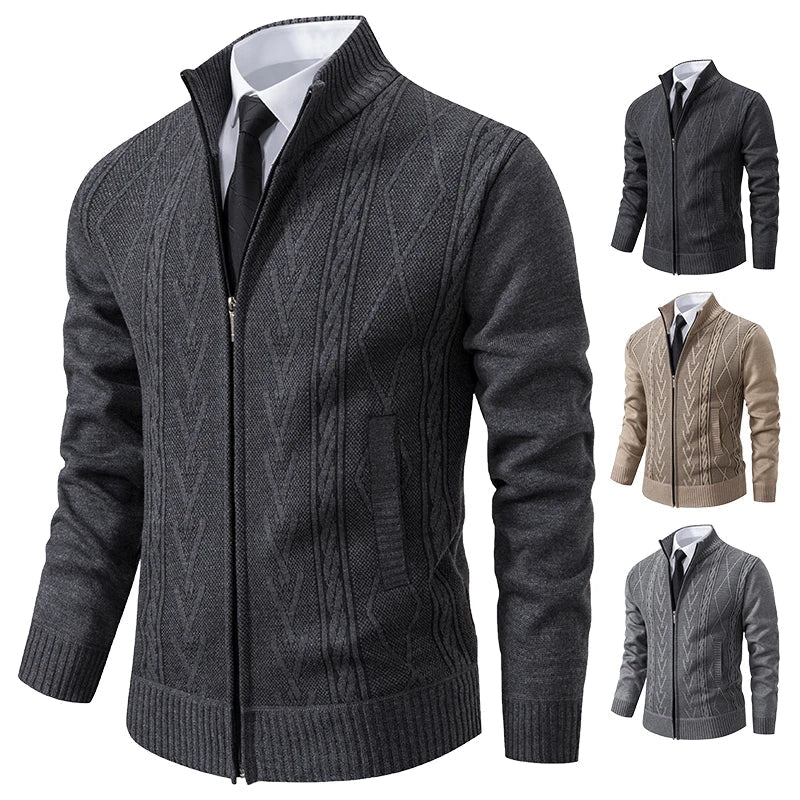 Men’s Classic Cable Knit Zip Cardigan