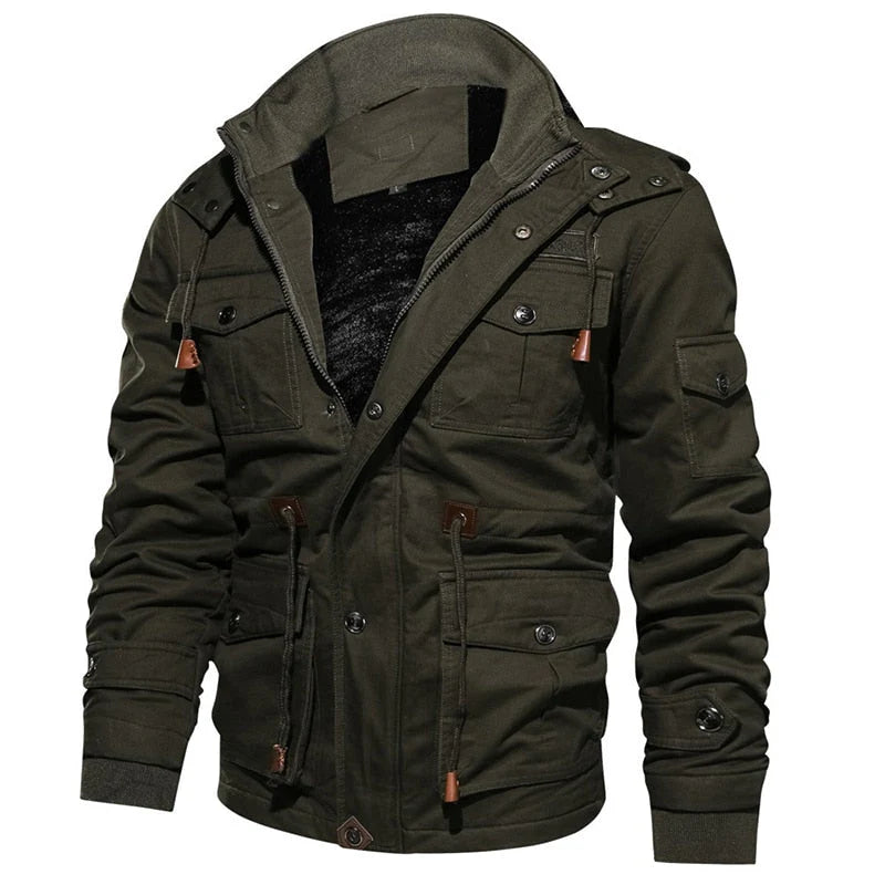 Men’s Fleece-Lined Utility Cargo Jacket