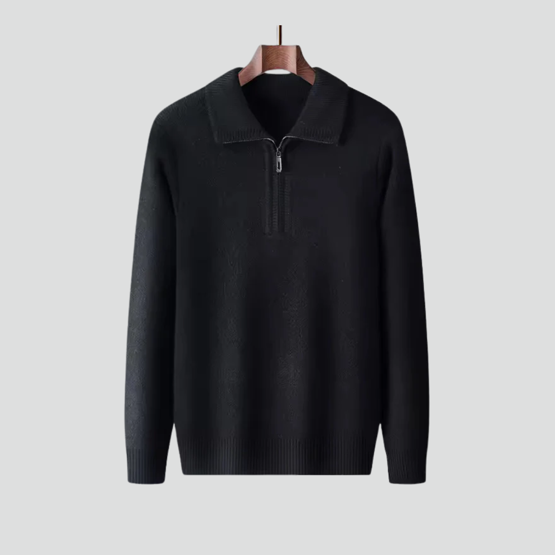 Men’s Half-Zip Polo Sweater – Refined Knit & Versatile Layer