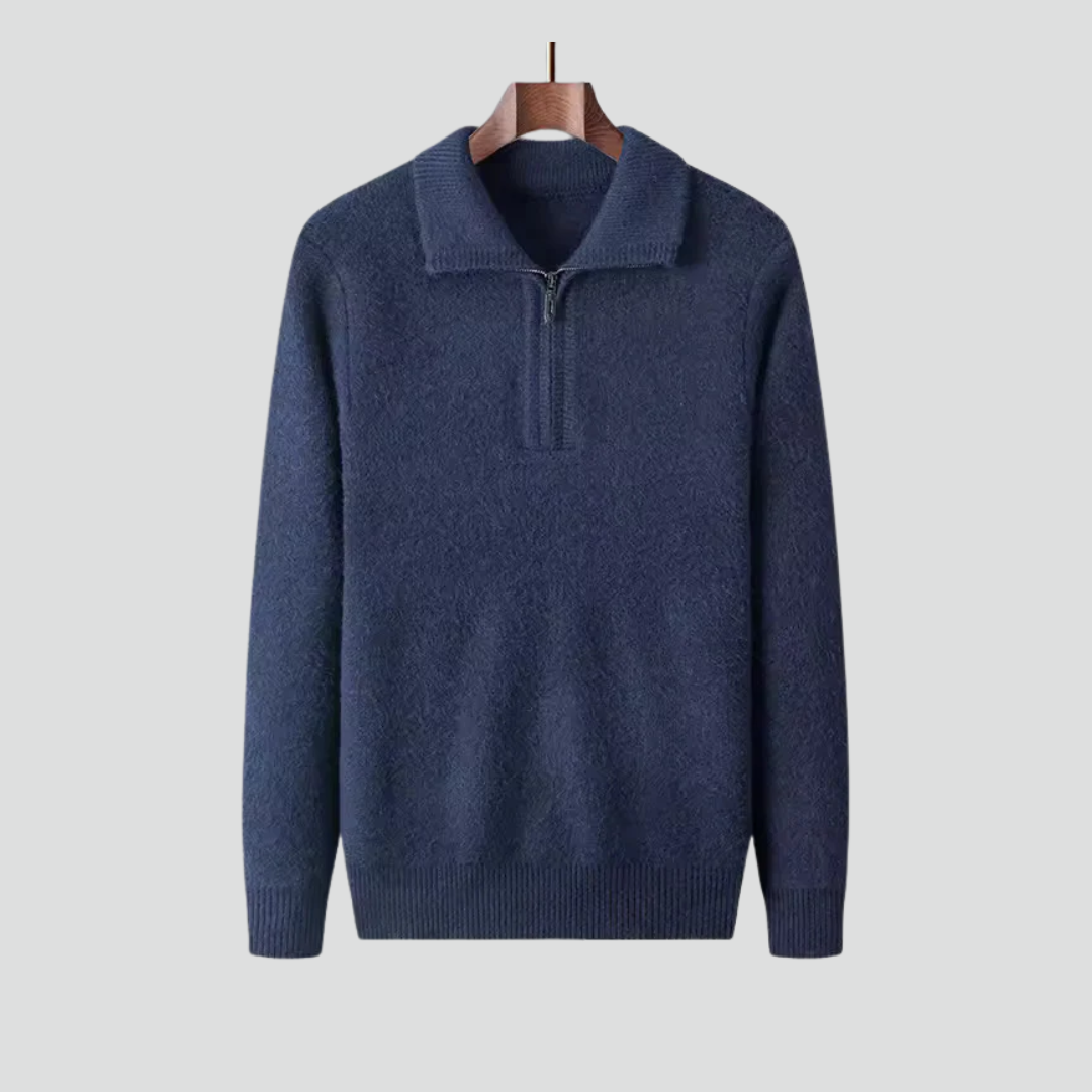 Men’s Half-Zip Polo Sweater – Refined Knit & Versatile Layer